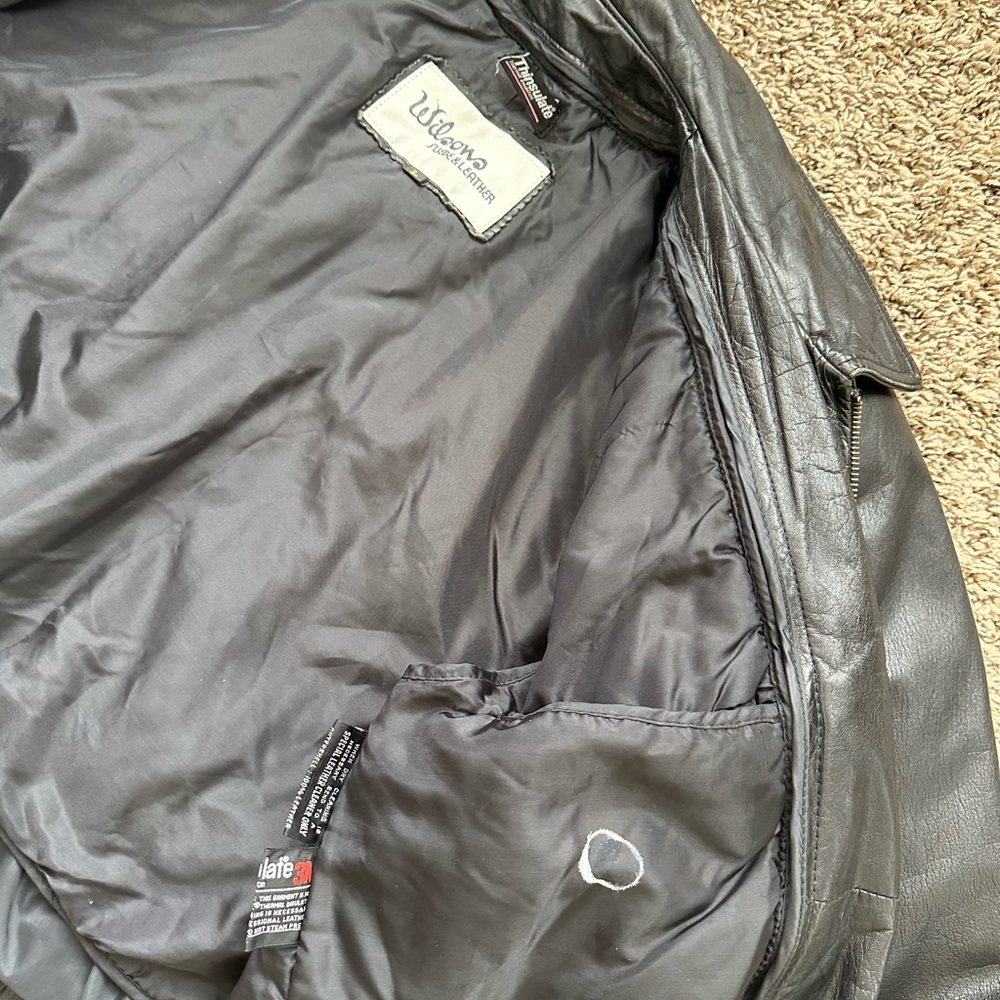 Wilsons Leather Jacket Motorcycle Bomber THINSULATE Large Men’s Vintage - Picture 9 of 16